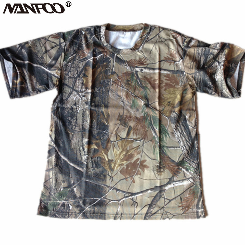 Hunting And Outdoor Shows - เสื้อยืดแขนสั้นคอกลมสำหรับผู้ชายสำหรับฤดูร้อนเสื้อยืดลายพรางลายพรางสำหรับล่าสัตว์เสื้อกีฬาผ้าฝ้ายระบายอากาศกลางแจ้ง