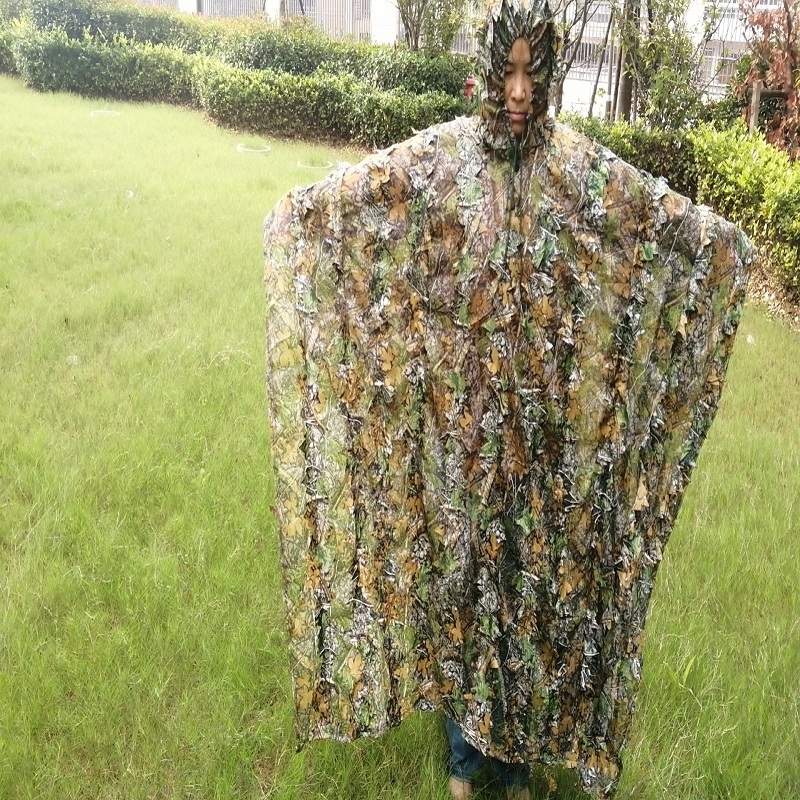 Hunting Outdoor Game - เหมือนจริง 3D ใบ Camouflage Poncho Cloak