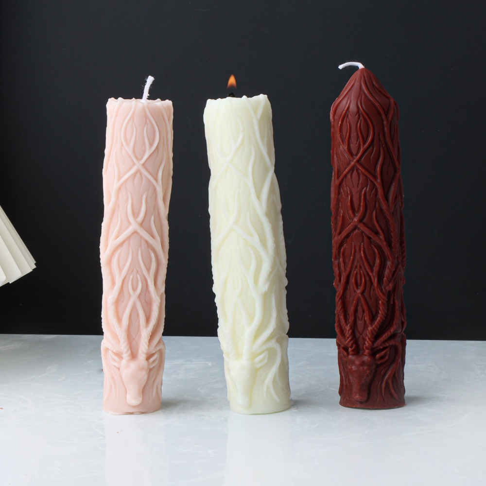 Elk Bugle Call - Reindeer Antler คอลัมน์เทียนแม่พิมพ์ซิลิโคน 3D เสา WAX